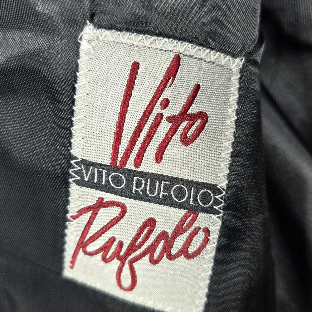 Vito Rufolo Wool Tuxedo Blazer Jacket Men 40 Black Formal Occasion Made in Italy